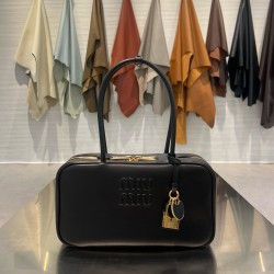 미우 미우 Miu Miu 5BB172 Beau leather top-handle bag Black 30cm