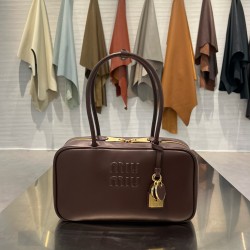 미우 미우 Miu Miu 5BB172 Beau leather top-handle bag Briarwood 30cm