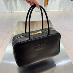 미우 미우 Miu Miu 5BB117 Beau nappa leather bag Black 34cm