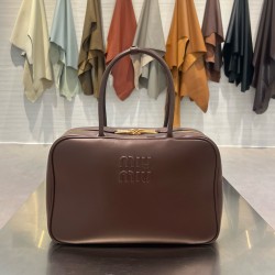 미우 미우 Miu Miu 5BB117 Beau nappa leather bag Briarwood 34cm