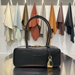 미우 미우 Miu Miu 5BB173 Beau leather bag Black 28cm