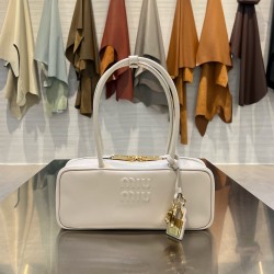미우 미우 Miu Miu 5BB173 Beau leather bag White 28cm