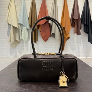미우 미우 Miu Miu 5BB173 Beau nappa leather bag Coffee 28cm
