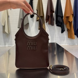 미우 미우 Miu Miu 5BA281 Ivy leather handbag Briarwood 20cm