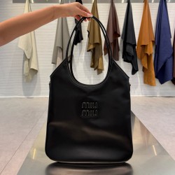 미우 미우 Miu Miu 5BG231 Ivy leather bag Black 35cm