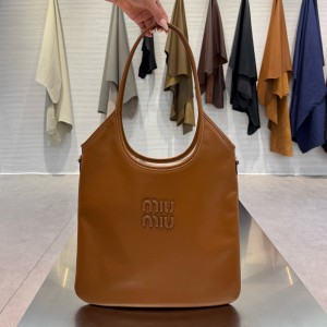 미우 미우 Miu Miu 5BG231 Ivy leather bag Cognac 35cm