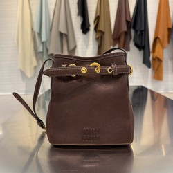 미우 미우 Miu Miu 5NR461 Nappa leather pouch Briarwood 17cm