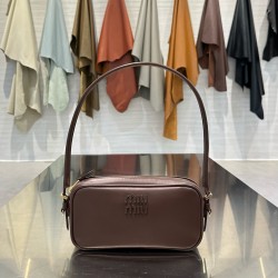 미우 미우 Miu Miu 5NE024 Leather pouch Briarwood 20cm