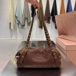 미우 미우 Miu Miu Joie Nappa Leather Bag Cognac