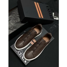 제냐 Zegna Secondskin Triple Stitch TM 스니커즈 Brown