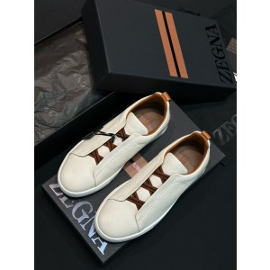 제냐 Zegna Triple Stitch™ 스니커즈 White&Brown