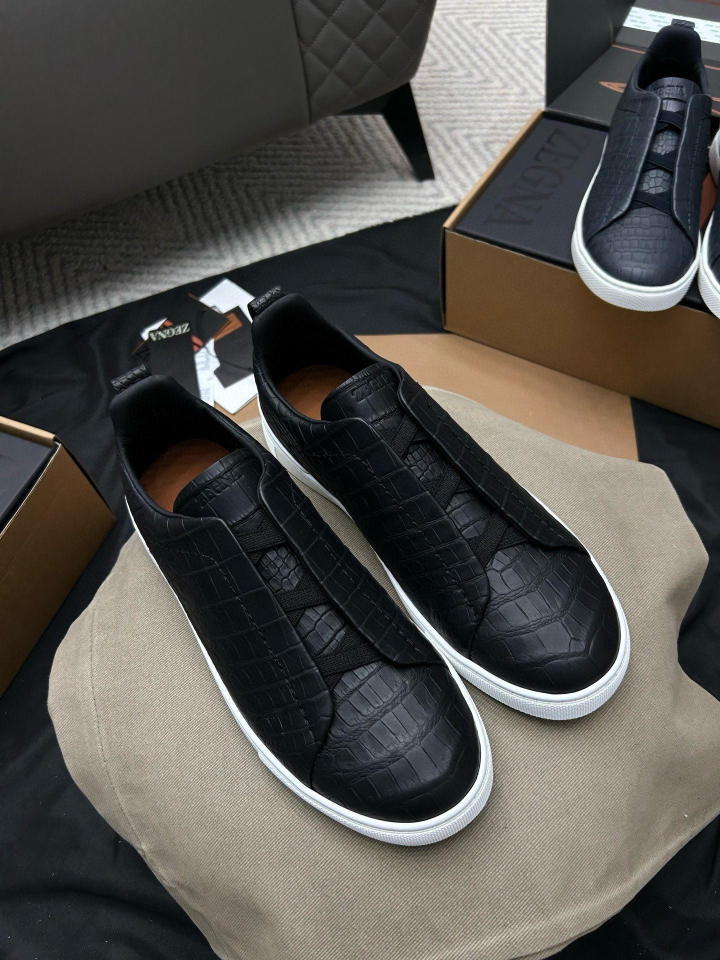 제냐 Zegna Handmdae crocodile TS-SECONDSKIN 스니커즈 Himalayas