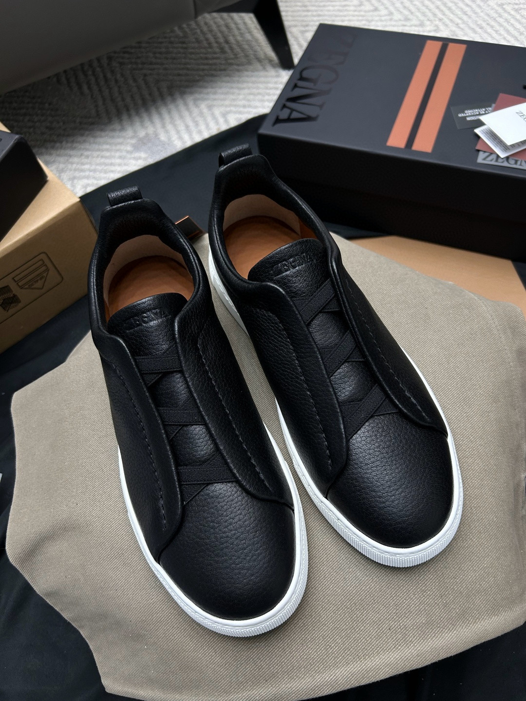 제냐 Zegna TS-SECONDSKIN 스니커즈 Black