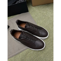 제냐 Zegna Triple Stitch 스니커즈 Dark brown