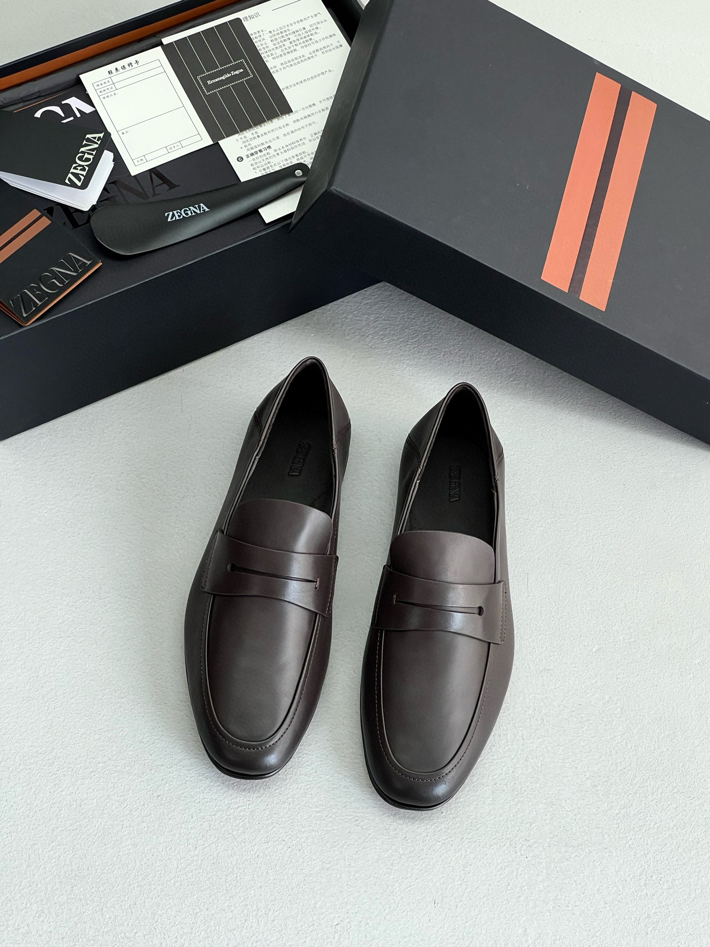 제냐 Zegna 로퍼 Brown