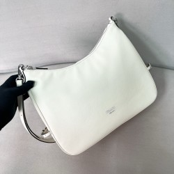 프라다 Prada 1BC288 Fold 라지 가죽 숄더백 화이트 33cm