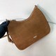 프라다 Prada 1BC288 Fold 라지 스웨이드 숄더백 코코아 브라운 33cm