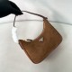 프라다 Prada 1N204M Hobo Re-Edition 2005 누벅 및 사피아노 가죽 미니백 Brown 22cm