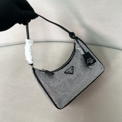 프라다 Prada 1BC204 Re-Edition 2005 크리스털 장식 새틴 미니백 Crystal 22cm