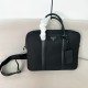 프라다 Prada 2VE368 가죽 브리프케이스 Black 36cm