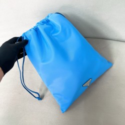 프라다 Prada 1NK001 Wish 위시 리나일론 파우치 Light blue 29cm