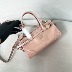 프라다 Prada 1BA486 Bonnie 미니 가죽 핸드백 Lily-of-the-Valley 23.5cm