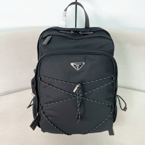 프라다 Prada 2VZ122 Speedrock  리나일론 및 가죽 백팩 Black 29cm
