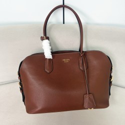 프라다 Prada 1BG600 Soft 라지 가죽 토트백 Cocoa 35cm
