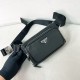 프라다 Prada 2VH156 Saffiano 가죽 벨트 백 Black 21cm