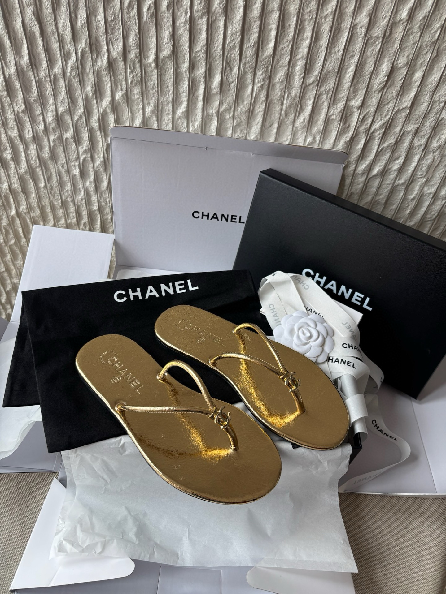 샤넬 CHANEL G47243 슬리퍼 gold