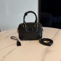미우 미우 Miu Miu 5BB123 Arcadie 가죽 백 Black 19cm