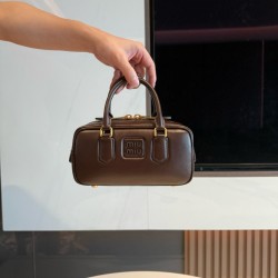 미우 미우 Miu Miu 5BB142-2 Arcadie 가죽 백 Briarwood 22cm