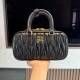 미우 미우 Miu Miu 5BP088 Arcadie 마테라쎄 나파 가죽 미니 백 Black 19cm