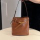 미우 미우 Miu Miu 5BE101 Aventure 나파 가죽 버킷 백 Oak 30cm