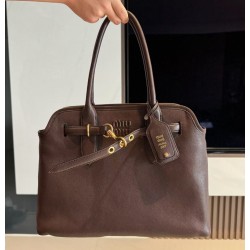 미우 미우 Miu Miu 5BG291 Aventure 나파 가죽 백 Briarwood 31cm