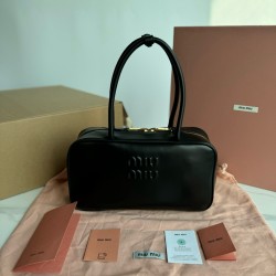 미우 미우 Miu Miu 5BB173 Leather Beau Small Bag Black 29cm