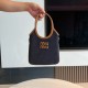 미우 미우 Miu Miu 5BA281 Ivy Denim Handbag Blue Brandy 20cm