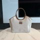 미우 미우 Miu Miu 5BG276 Ivy 및 가죽 아이비 백 Beige and Brandy 36cm