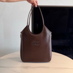 미우 미우 Miu Miu 5BG311 Ivy 가죽 백 Briarwood 33cm