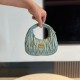 미우 미우 Miu Miu 5BP078 Wander 마테라쎄 나파 가죽 호보 미니 백 Powder Blue 17.5cm