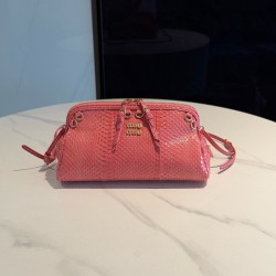 미우 미우 Miu Miu 5BF130 Caprice 에이어스 가죽 클러치 Petal Pink 28cm