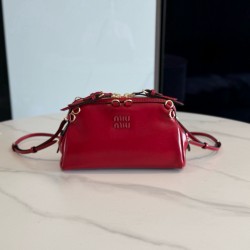 미우 미우 Miu Miu 5BF131 Caprice 가죽 클러치 Ruby Red 24cm