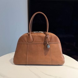미우 미우 Miu Miu 5BB195 Vivant Nappa 가죽 백 Cognac 50cm