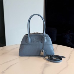 미우 미우 Miu Miu 5BB200 Vivant 가죽 백 Blue 28cm