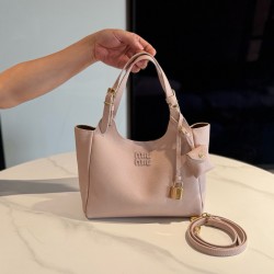 미우 미우 Miu Miu 5BA304 Leather Shoulder Bag Pink 26cm