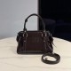 미우 미우 Miu Miu 5BA327 가죽 탑 핸들 백 Brown 28cm