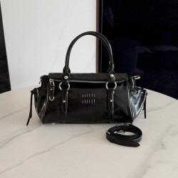 미우 미우 Miu Miu 5BA333 가죽 핸드백 Black 29cm