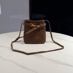 미우 미우 Miu Miu 5NR461 스웨이드 파우치 Olive Green 17cm
