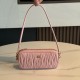 미우 미우 Miu Miu 5NE024 마테라쎄 나파 가죽 파우치 Pink 20cm