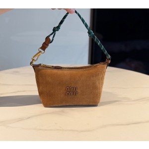 미우 미우 Miu Miu 5NE841  코듀로이 파우치 Oak 19cm